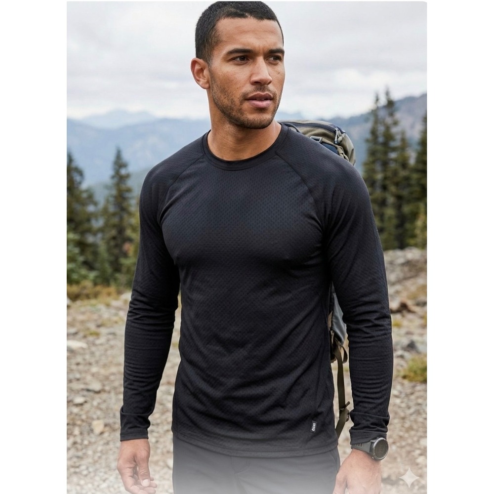 REI Co-op Swiftland Long Sleeve Running Shirt Mens Small Black Active Top